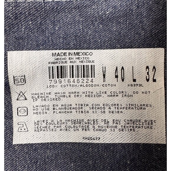 Dickies Denim Bib Overalls Workwear Jeans Mens 40 X 31 Blue Straight Leg - Picture 9 of 10